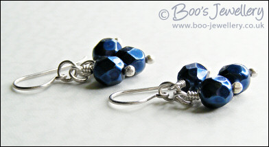 Metallic crystal and silver cluster earrings - available in 17 colours! Made to order