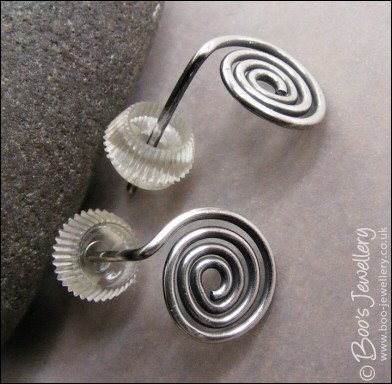 Sterling silver spiral stud earrings