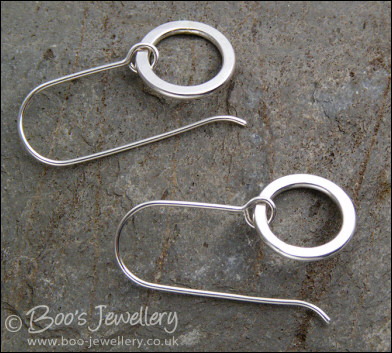 Sterling silver small hammered ring earrings