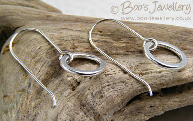 Sterling silver small hammered ring earrings