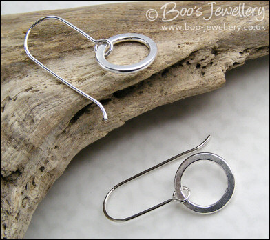 Sterling silver small hammered ring earrings