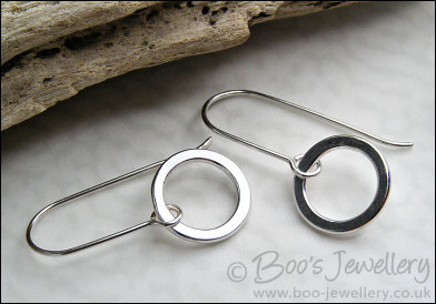 Sterling silver small hammered ring earrings