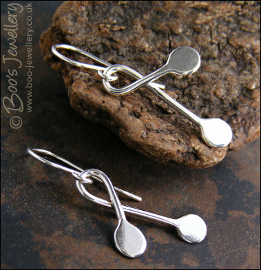 Sterling silver asymmetric teardrop earrings