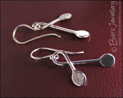 Sterling silver asymmetric teardrop earrings