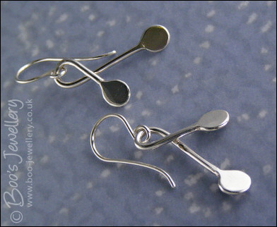 Sterling silver asymmetric teardrop earrings