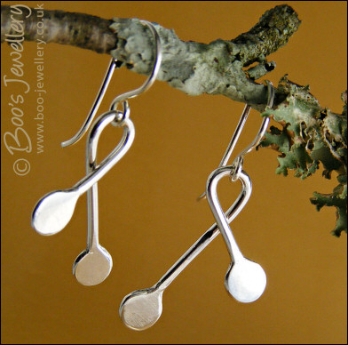 Sterling silver asymmetric teardrop earrings