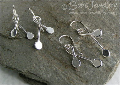 Sterling silver asymmetric teardrop earrings