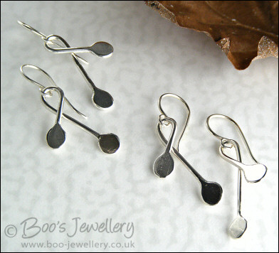 Sterling silver asymmetric teardrop earrings