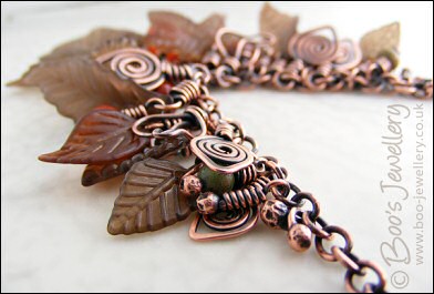 Autumn vine antiqued copper necklace