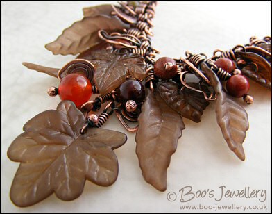 Autumn vine antiqued copper necklace