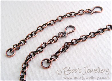 Autumn vine antiqued copper necklace
