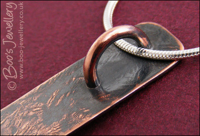 RESERVED - Textured copper pendant with Sterling silver nugget