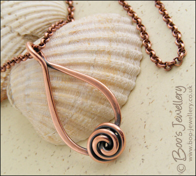 Rosebud knot teardrop loop pendant - made to order