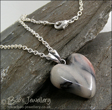 Polymer clay heart pendant