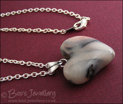 Polymer clay heart pendant
