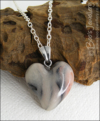 Polymer clay heart pendant