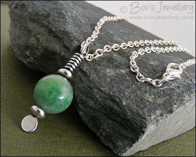 Serpentine Jade silver pendant