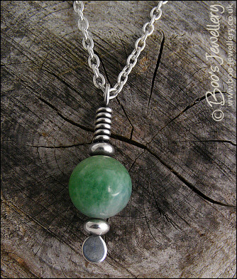 Serpentine Jade silver pendant
