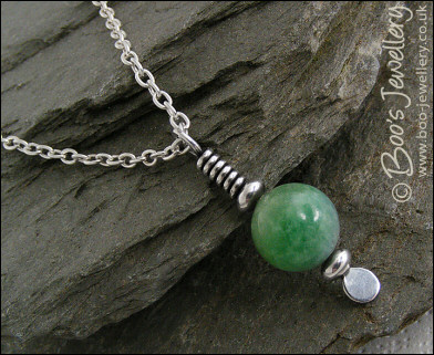 Serpentine Jade silver pendant