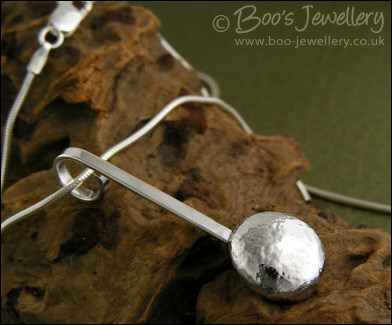 Large Sterling silver nugget pendant on snake chain