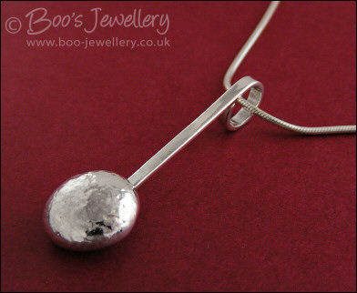 Large Sterling silver nugget pendant on snake chain