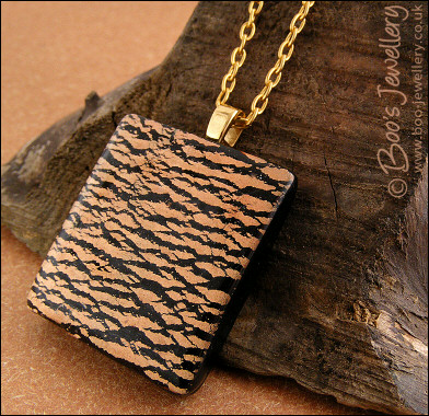 Faux dichroic glass style polymer clay pendant
