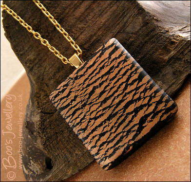 Faux dichroic glass style polymer clay pendant