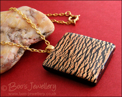 Faux dichroic glass style polymer clay pendant