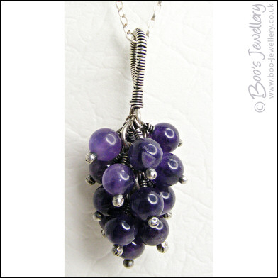 Amethyst and Sterling cluster necklace and earrings