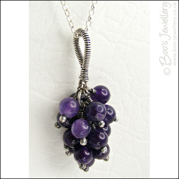 Amethyst and Sterling cluster necklace and earrings