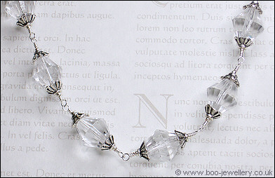 Crystal bicone and Tibetan silver necklace set