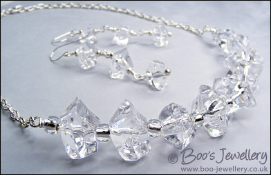 Ice Queen necklace and earrings - party wear - made to order