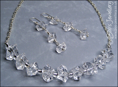 Ice Queen necklace and earrings - party wear - made to order
