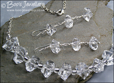 Ice Queen necklace and earrings - party wear - made to order