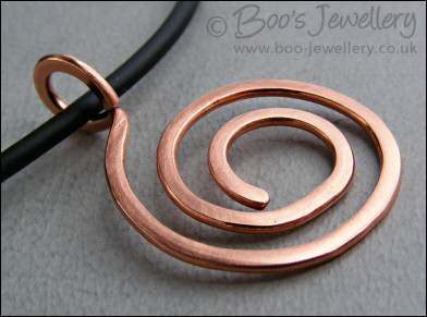 Reversible copper coil pendant - 2 looks in one necklace