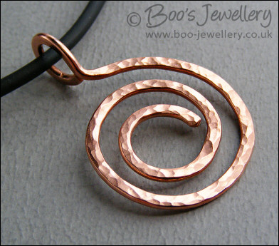 Reversible copper coil pendant - 2 looks in one necklace