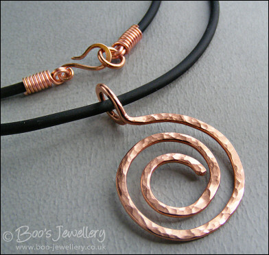 Reversible copper coil pendant - 2 looks in one necklace