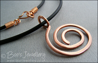 Reversible copper coil pendant - 2 looks in one necklace