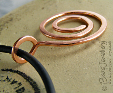 Reversible copper coil pendant - 2 looks in one necklace