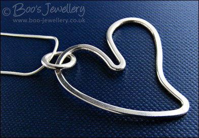 Highly polished Sterling silver heart pendant